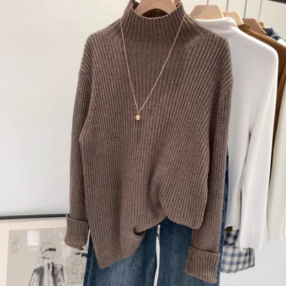 2024 Half-high Collar Western-style High-end Knitted Base Shirt Women's Autumn and Winter Unique and Beautiful Inner Slim-fit Small Top