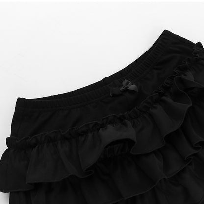 AltGoth Mall Goth Hotsweet Shorts Women Aesthetic Y2k E-girl Cute Sweet Fairycore Grunge Lace Bow Patchwork High Waist Shorts