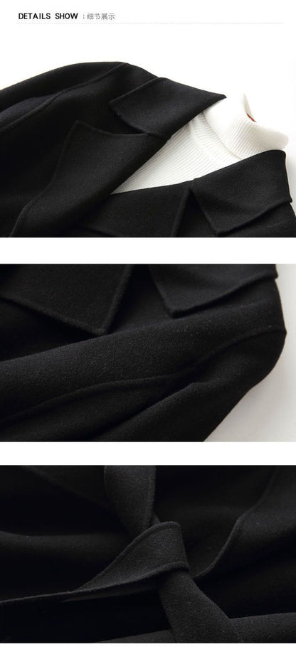 2024 Autumn and Winter New Woolen Coat Women's Slim-fit Slimming Korean Style Mid-length Woolen Coat Trendy