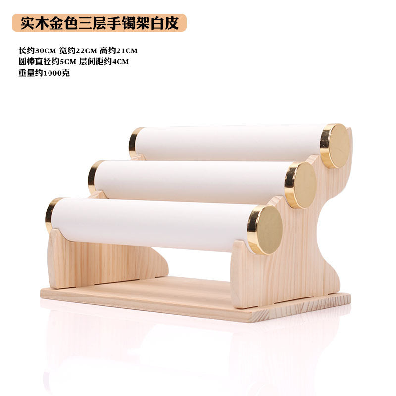 Solid Wood Gold Bracelet Bracelet Display Stand Watch Head Flower Hair Band Necklace Jewelry Storage Rack Live Broadcast Display Props