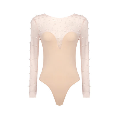 In Stock | White Bubble Bead Jumpsuit, Fashionable Casual Two-Piece Set, High-End European and American Women's Clothing, European and American Style.
