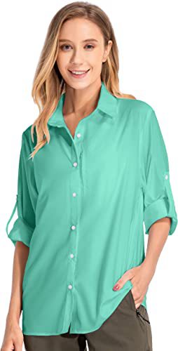 Women's Long-Sleeved Sun Protection Shirt Quick-Drying Outdoor Fishing Hiking Shirt