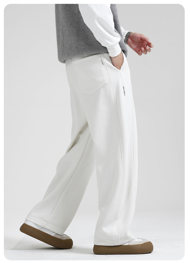 Fall/Winter Machete Pants Men's New Fashionable Brand Loose Wide-leg Sports Pants Sweatshirt Pants Dipper Straight Pants fleece-lined Casual Pants
