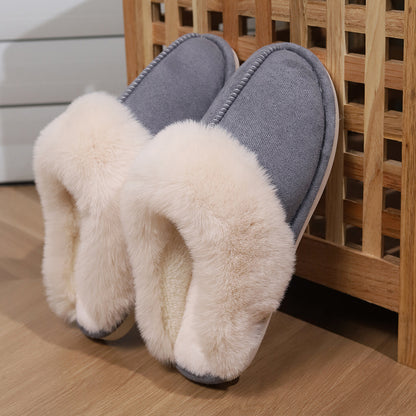 Shevalues Fashion Fur Slippers Women Fluffy Winter House Shoes Memory Foam Fuzzy Slippers Short Plush Slipper Indoor And Outdoor
