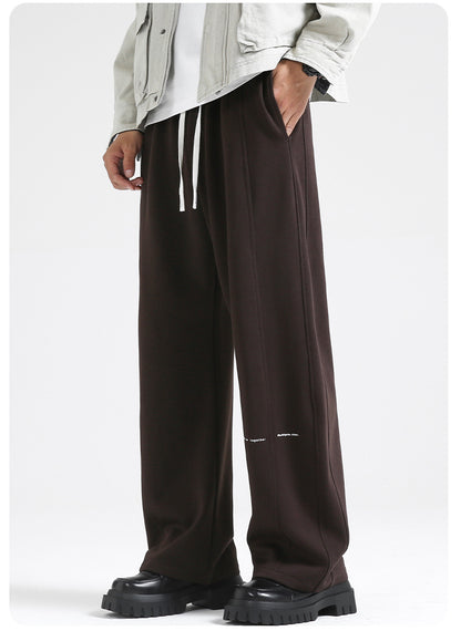Fall/Winter Machete Pants Men's New Fashionable Brand Loose Wide-leg Sports Pants Sweatshirt Pants Dipper Straight Pants fleece-lined Casual Pants
