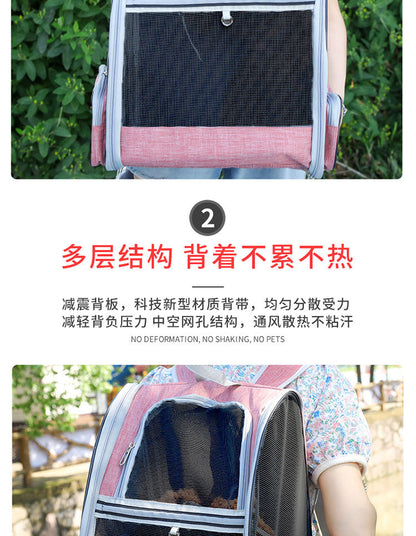 Cat Carrier for Spring and Summer, Large Capacity Pet Carrier for Carrying on the Back, Portable Handbag, Foldable Dog Carrier, Breathable for Dogs