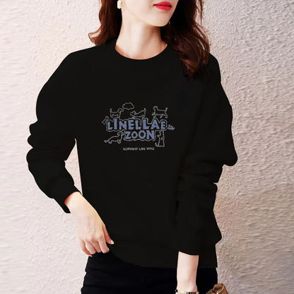 Heavy-weight Crewneck Sweatshirt Women's Autumn and Winter New Casual Women's Long Sleeve Upper Slight Fat Slimming plus size Belly Covering Hooded Jacket