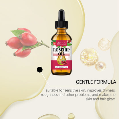 Organic Rosehip Oil Antioxidant Improve Fine Lines Wrinkles Firming Lifting Repair Moisturizer Nourish Smooth Hair Skin Care Oil
