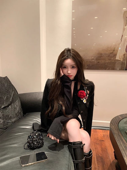 2024 new slim-fit knitted dress women's autumn bottoming pure sexy hip skirt