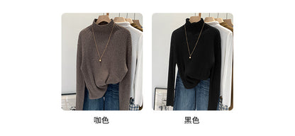 2024 Half-high Collar Western-style High-end Knitted Base Shirt Women's Autumn and Winter Unique and Beautiful Inner Slim-fit Small Top