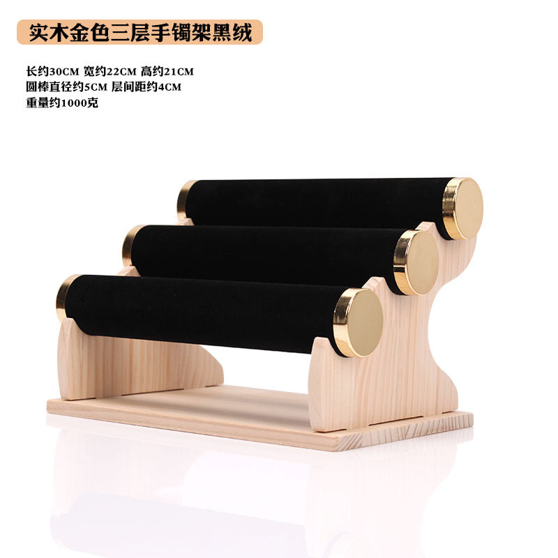 Solid Wood Gold Bracelet Bracelet Display Stand Watch Head Flower Hair Band Necklace Jewelry Storage Rack Live Broadcast Display Props