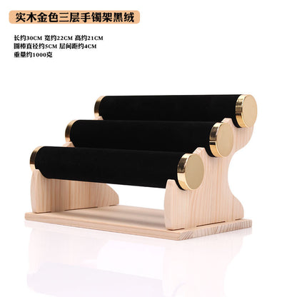 Solid Wood Gold Bracelet Bracelet Display Stand Watch Head Flower Hair Band Necklace Jewelry Storage Rack Live Broadcast Display Props