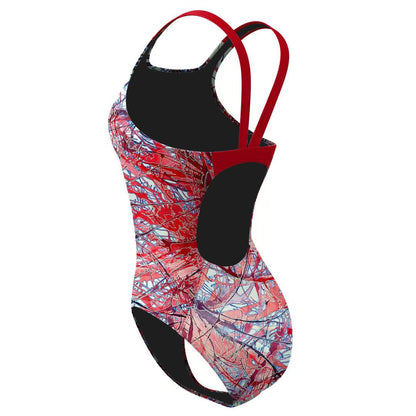 2025 new European and American one-piece bikini cross-border digital printed swimsuit AliExpress tight racing swimsuit for women