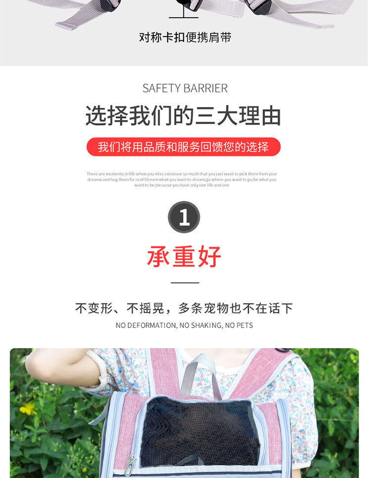 Cat Carrier for Spring and Summer, Large Capacity Pet Carrier for Carrying on the Back, Portable Handbag, Foldable Dog Carrier, Breathable for Dogs