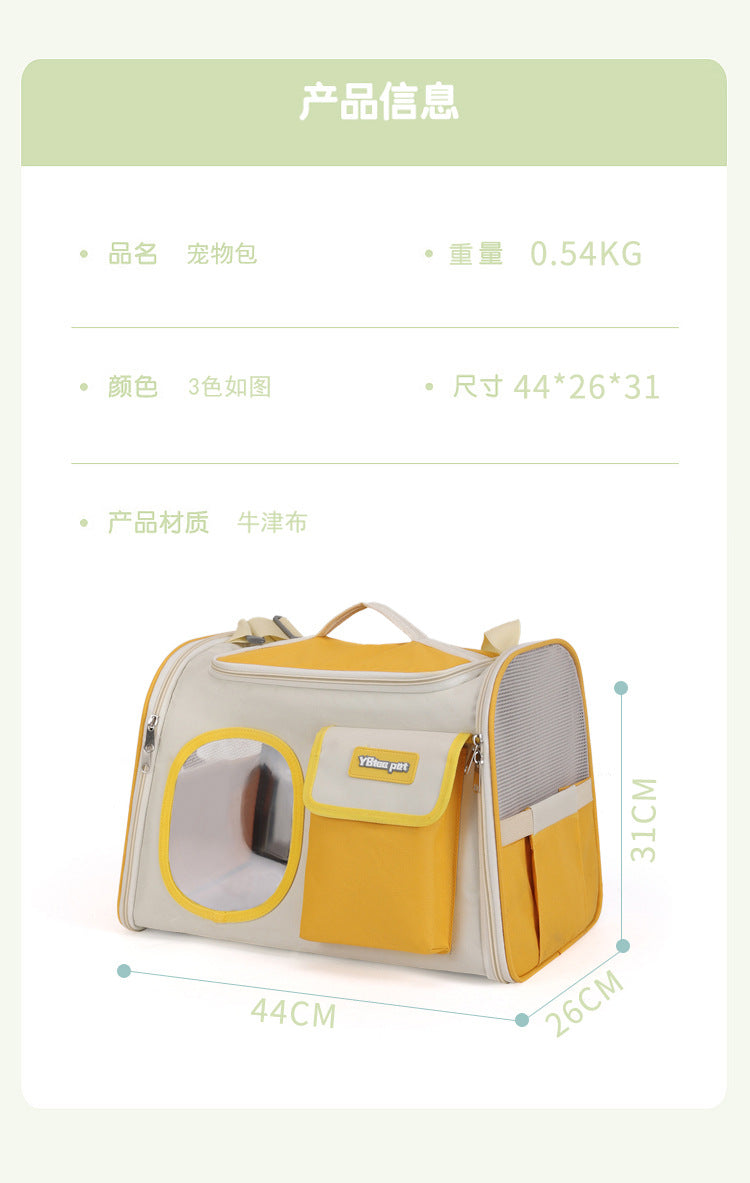 Portable Cat Bag for Outings, Portable Cross-Body Large-Capacity Bag for Cats, Ventilated, Breathable, Anti-Stress Dog Extra Large Pet Bag