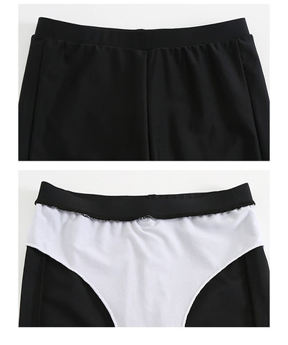 2025 New Japanese and Korean Sunscreen Long-sleeved Trousers Split Two-piece Surfer Suit plus size Dress Swimwear Women