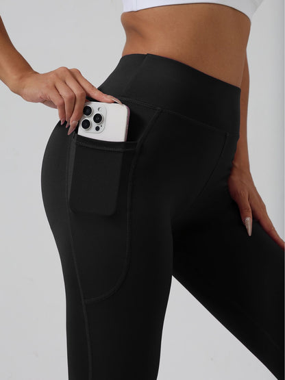 European and American Cross-Border High Waist, Hip Lift, Pockets, Sports, Slim Fit, Fitness, Wide Leg Pants