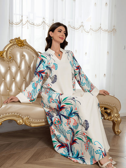 Sw0814 Cross-Border Women's Clothing Long Robe European and American Women's Long Dress Abayas Cross-Border Women's Clothing