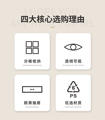 Cross-border Explosions Desktop Drawer Type Jewelry Storage Box Transparent Split Multi-layer Diamond Box Earring Needle Necklace Bracelet Box