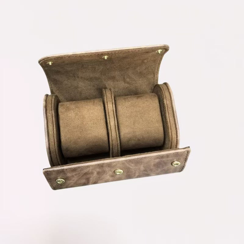 Retro Crazy Horse Pattern Genuine Leather Texture Pu Leather Watch Storage Box 1 2 3 Watch Positions Watch Box Gift Box