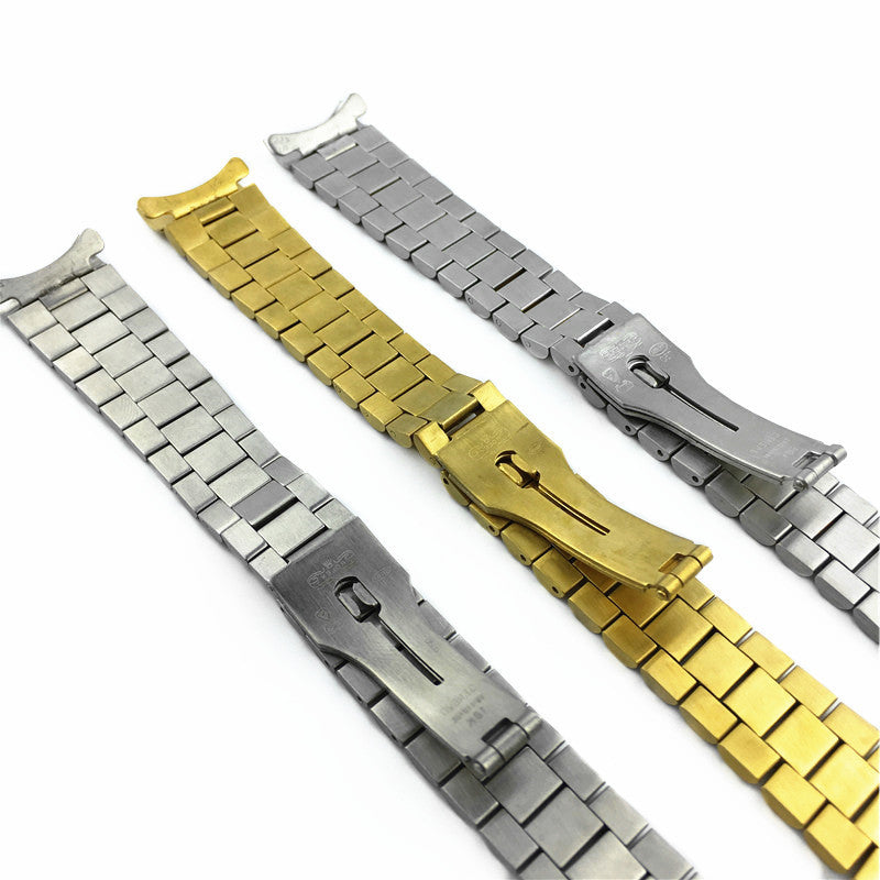 Stainless Steel Three-Bead Solid Watch Strap Rolex Watch Strap Steel Strap Watch Bracelet 13 17 20mm