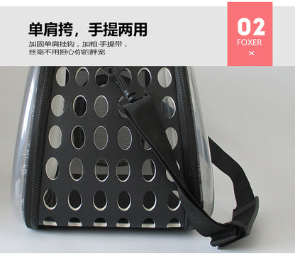 Cross-Border Direct Supply Amazon Pet Bag Portable Transparent Cat and Dog Backpack Foldable Breathable Portable Cat Bag