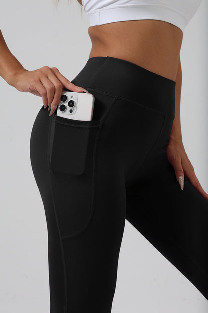 European and American Cross-Border High Waist, Hip Lift, Pockets, Sports, Slim Fit, Fitness, Wide Leg Pants