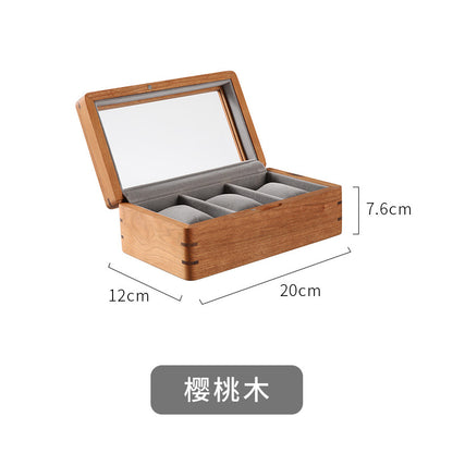 Black Walnut Wooden Watch Storage Box Solid Wood Skylight Large Capacity Collection Box Retro Exquisite Watch Storage Display Box