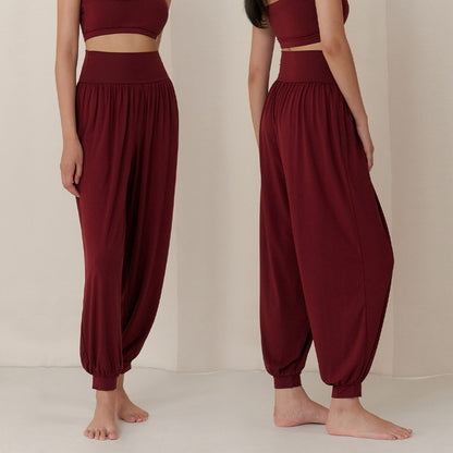 2025 Spring New Yoga Trousers Women's Loose Leg Bloomers Breathable Pilates Dance Fitness Sports Pants