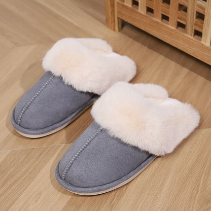 Shevalues Fashion Fur Slippers Women Fluffy Winter House Shoes Memory Foam Fuzzy Slippers Short Plush Slipper Indoor And Outdoor