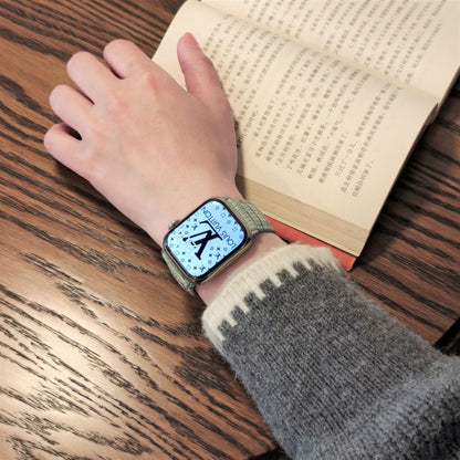 Suitable for Apple Watch 678910 Generation V-Shaped Magnetic Buckle Strap iWatch S11 Lizard Pattern Plaid Leather Wristband