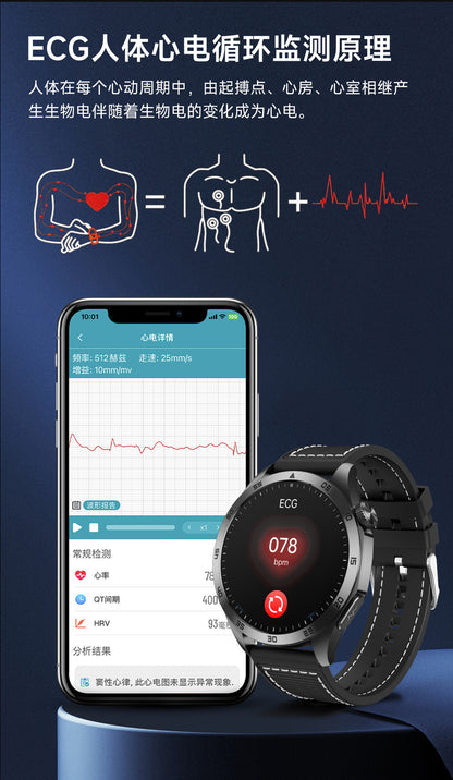 Cross-Border New Smart Watch Et485 Bluetooth Call Ecg Blood Pressure Blood Oxygen Heart Rate Blood Pressure Body Temperature