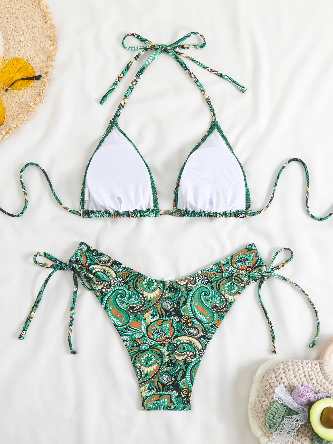 European and American Bikini Split Swimsuit Women's Two-Piece Sexy Backless suit Swimsuit Beach Gathering Conservative Belly Covering