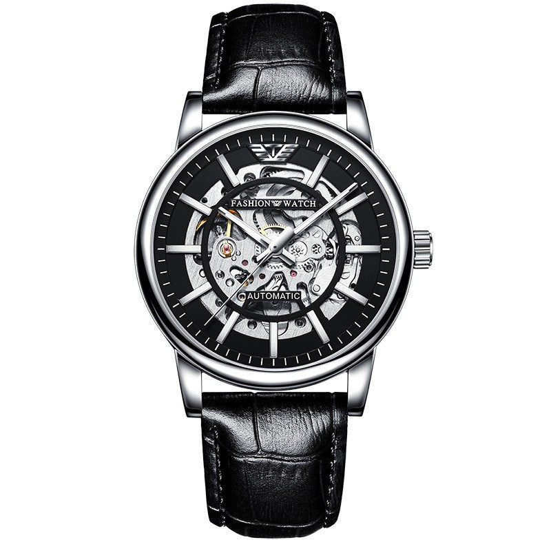 Cross-border Explosions Black Samurai Automatic Hollow Men's Watch Luminous Waterproof Fashion Watch Men's Mechanical Watch Wholesale