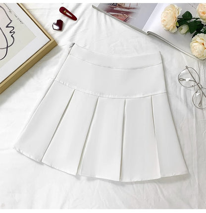Grey Pleated Skirt Women's Spring and Autumn High Waist Skirt Design Sense Slimming All-match Anti-glare A- line Skirt 2024 New Style