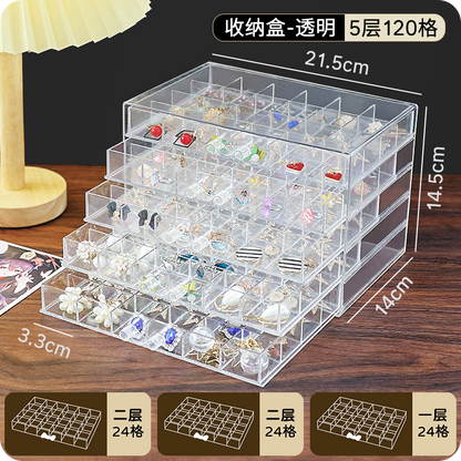 Cross-border Explosions Desktop Drawer Type Jewelry Storage Box Transparent Split Multi-layer Diamond Box Earring Needle Necklace Bracelet Box