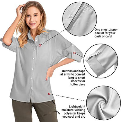 Women's Long-Sleeved Sun Protection Shirt Quick-Drying Outdoor Fishing Hiking Shirt