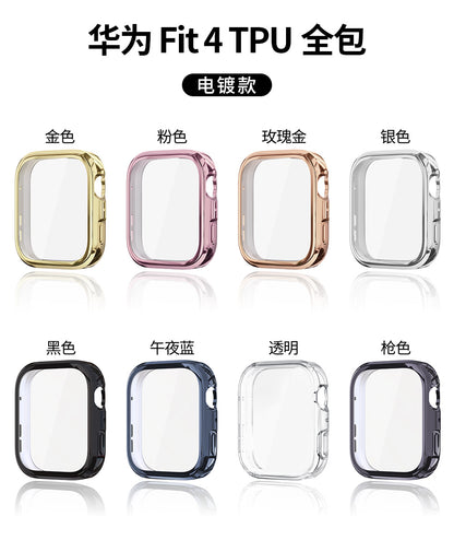 New Model Suitable for Huawei Fit4 Protective Case Huawei Fit4 Electroplated Watch Case Tpu All-Inclusive Watch Protective Case