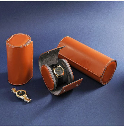 2025 Cross-Border Portable 1-Digit 2-Digit 3-Digit Watch Box Pu Leather Watch Storage Box Packaging Box Wholesale