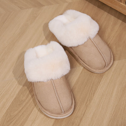 Shevalues Fashion Fur Slippers Women Fluffy Winter House Shoes Memory Foam Fuzzy Slippers Short Plush Slipper Indoor And Outdoor