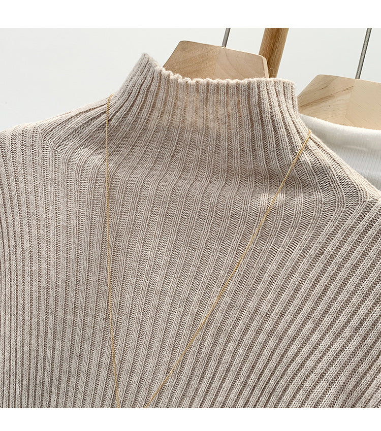 2024 Half-high Collar Western-style High-end Knitted Base Shirt Women's Autumn and Winter Unique and Beautiful Inner Slim-fit Small Top