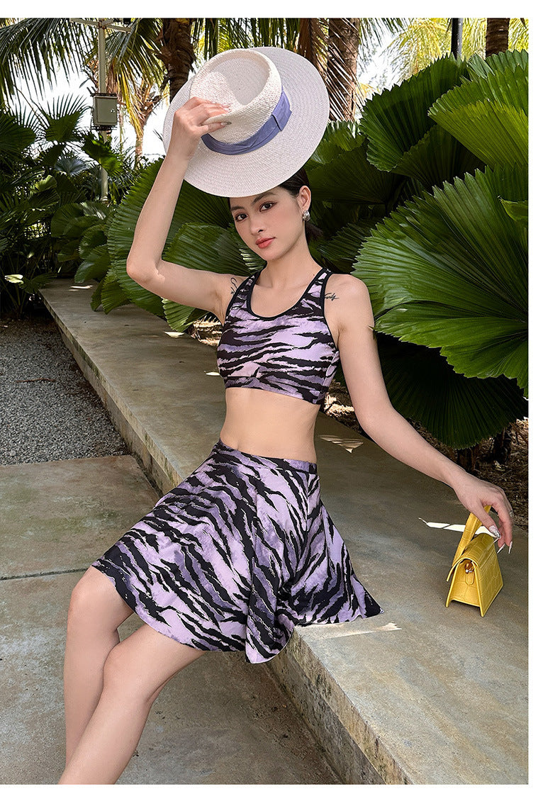 Swimsuit Women's Split Three-piece Set Conservative plus size chubby girl Cover Flesh Slim Sexy 2025 New Long-sleeved Hot Spring Swimsuit