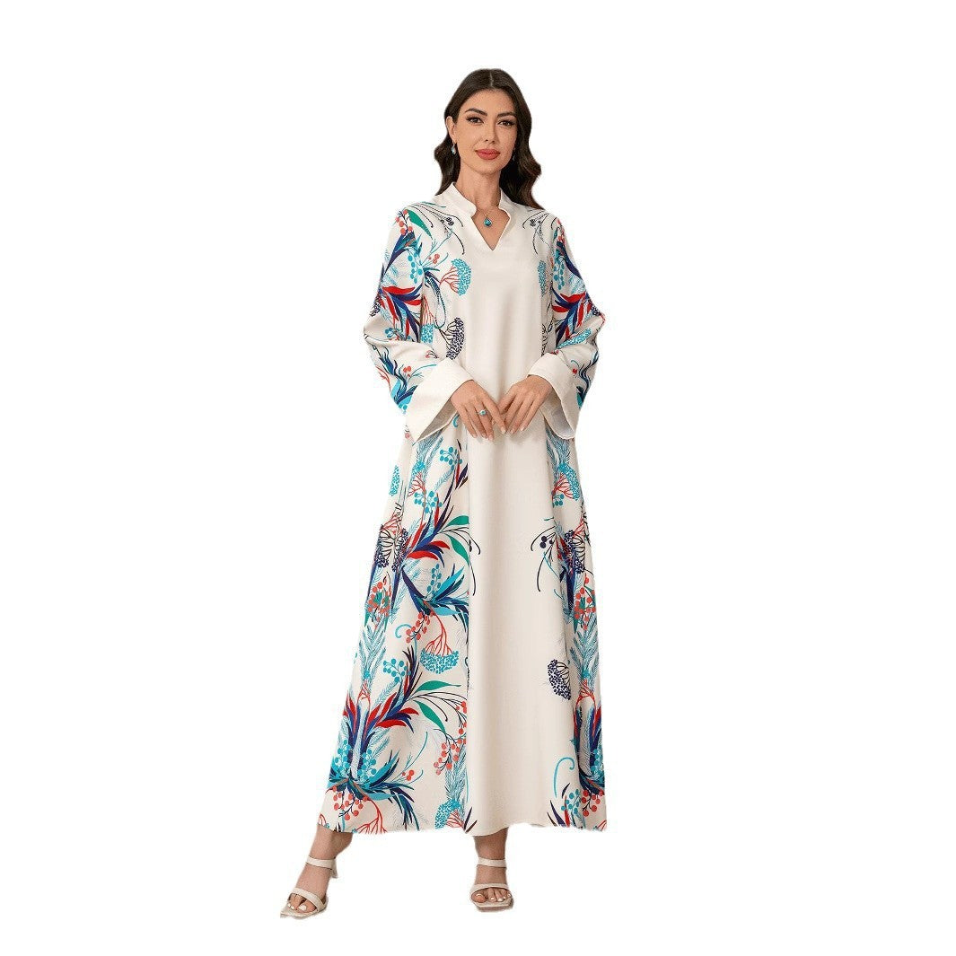 Sw0814 Cross-Border Women's Clothing Long Robe European and American Women's Long Dress Abayas Cross-Border Women's Clothing