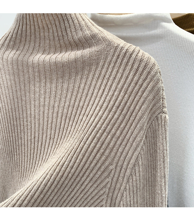2024 Half-high Collar Western-style High-end Knitted Base Shirt Women's Autumn and Winter Unique and Beautiful Inner Slim-fit Small Top