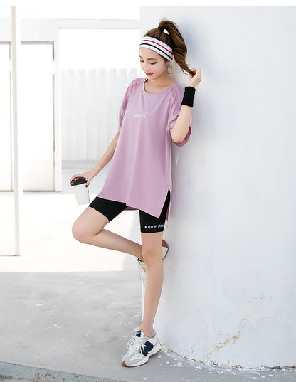 Sports suit Women's Yoga Fitness Clothes Running Gym Summer Breathable plus size chubby girl Belly Covering Slim Loose