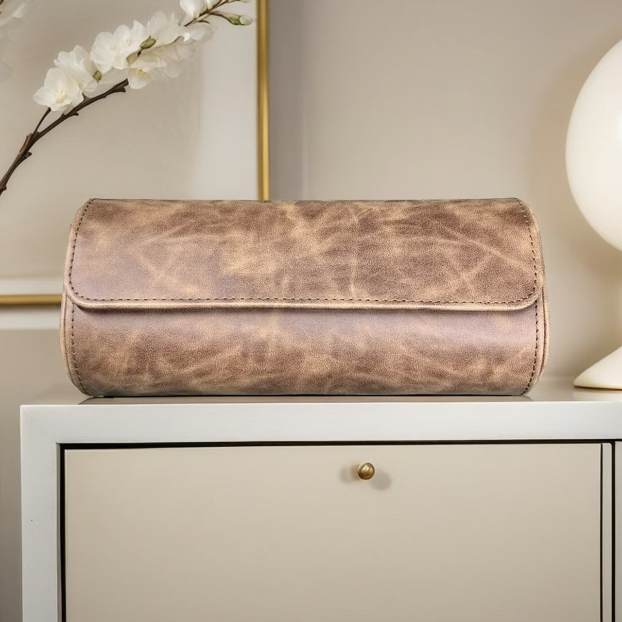 Retro Crazy Horse Pattern Genuine Leather Texture Pu Leather Watch Storage Box 1 2 3 Watch Positions Watch Box Gift Box