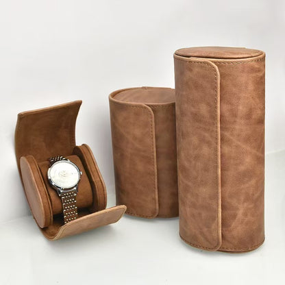 Retro Crazy Horse Pattern Genuine Leather Texture Pu Leather Watch Storage Box 1 2 3 Watch Positions Watch Box Gift Box