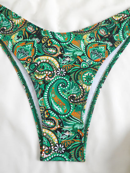 European and American Bikini Split Swimsuit Women's Two-Piece Sexy Backless suit Swimsuit Beach Gathering Conservative Belly Covering