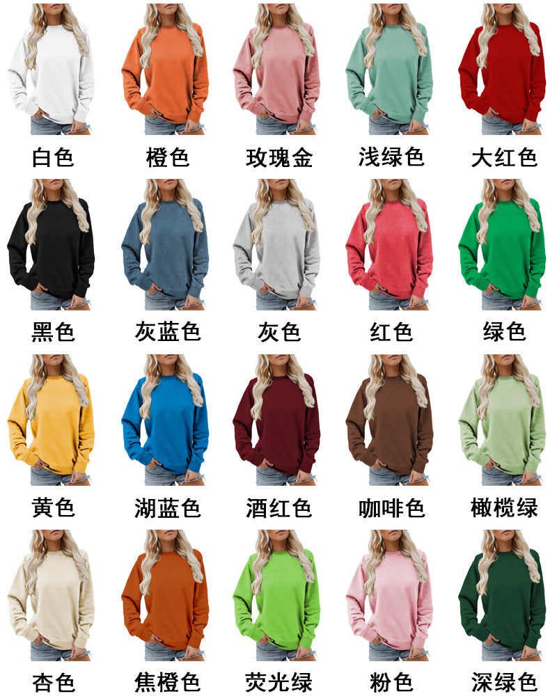 Let it snow snowflake print round neck women's top sweater foreign trade supply autumn and winter coat casual loose