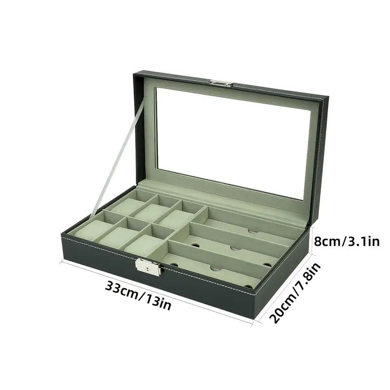 Ready-Made Watch and Glasses Boxes, High-End Leather Jewelry Boxes, Jewelry Boxes, Watch Storage Boxes, Watch Wholesale Factory